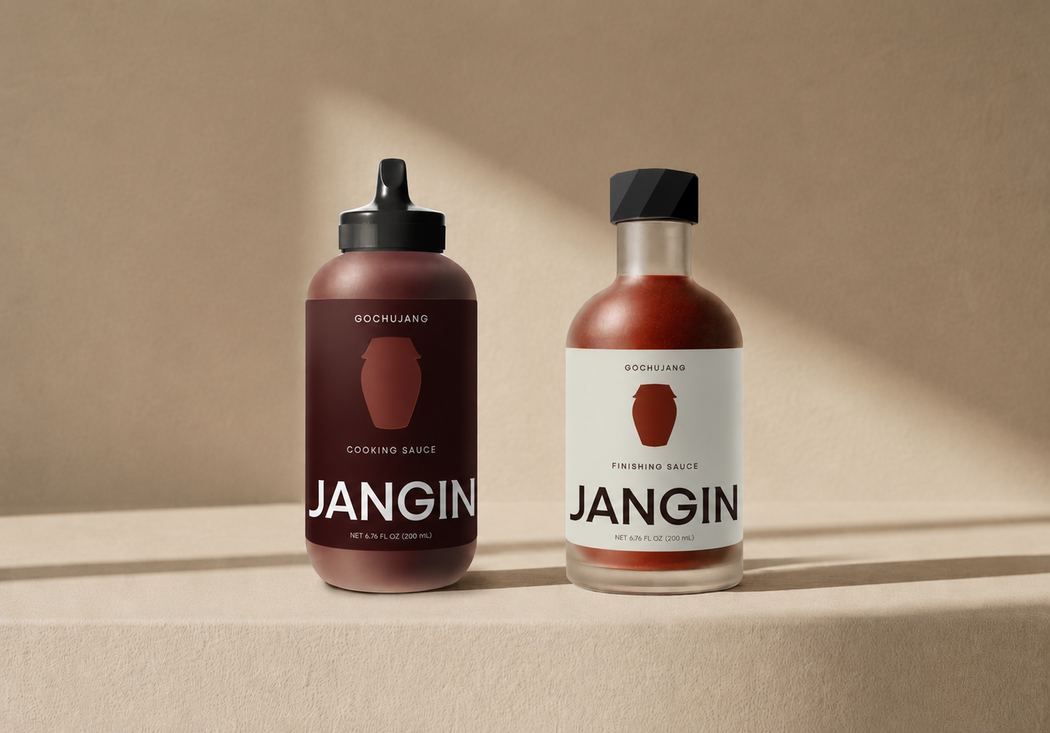 Two bottles of Jangin sauce 